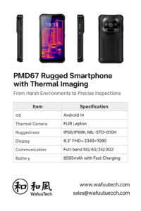 PMD67 rugged tablet with FLIR Lepton for industrial inspections